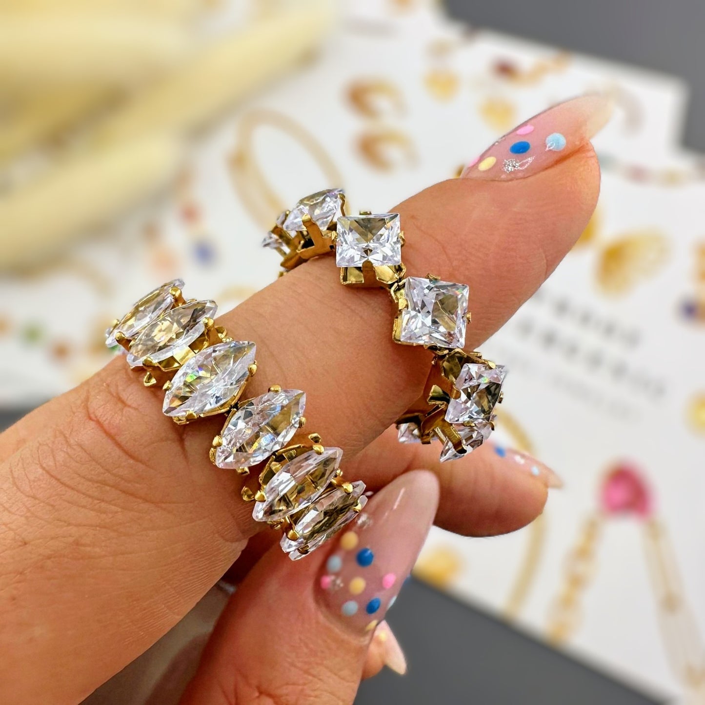 Crystal Crown Ring - Adjustable