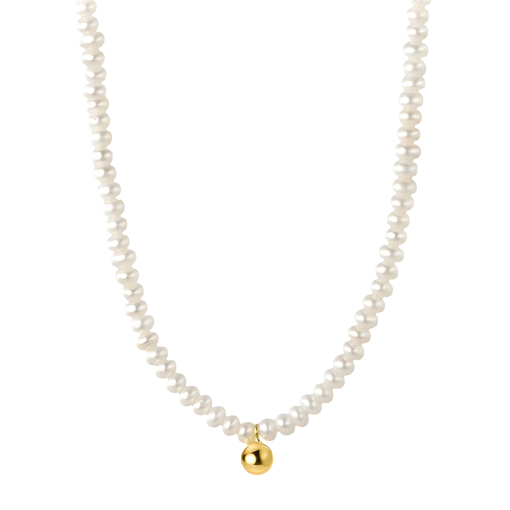 Golden Pearl Drop Neklace