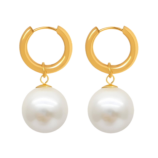 Luxe Pearl Drop Hoops